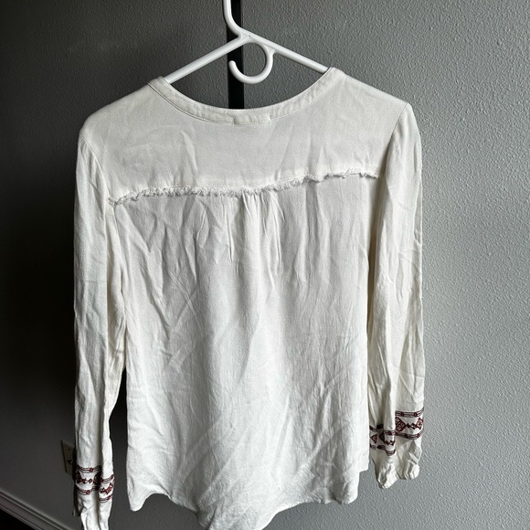 Cream Embellished Long Sleeve Blouse - Picture 4 of 4